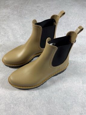 Igor Tan Rubber Ankle Rain Boots - Chelsea Style (EU 37 / US 6.5-7)